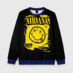 Свитшот детский Nirvana - смайлик, цвет: 3D-синий