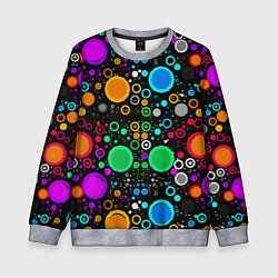 Свитшот детский Разноцветные круги, цвет: 3D-меланж