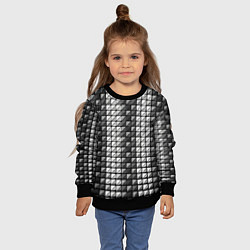Свитшот детский Чёрно-белые квадраты, цвет: 3D-черный — фото 2