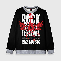 Свитшот детский Rock festival - live music, цвет: 3D-меланж