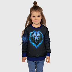 Свитшот детский Пылающая эмблема медведя, цвет: 3D-синий — фото 2