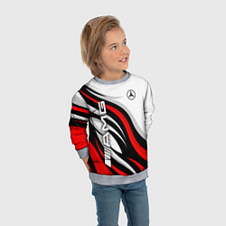 Свитшот детский Mercedes benz AMG - белый с красным, цвет: 3D-меланж — фото 2