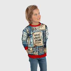 Свитшот детский I love Barcelona - пэчворк, цвет: 3D-красный — фото 2