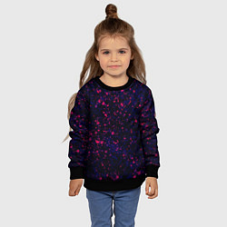 Свитшот детский Абстракция чёрно-синий с розовыми кляксами, цвет: 3D-черный — фото 2