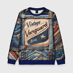 Свитшот детский Vintage vanguard jeans - patchwork, цвет: 3D-синий