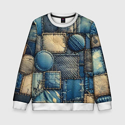 Детский свитшот Denim patchwork - ai art