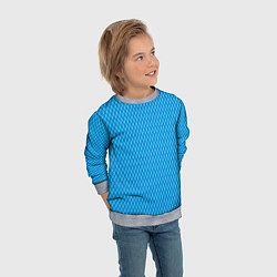 Свитшот детский Паттерн яркий сине-голубой, цвет: 3D-меланж — фото 2