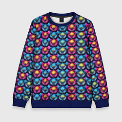 Свитшот детский Furry color anime animal faces, цвет: 3D-синий