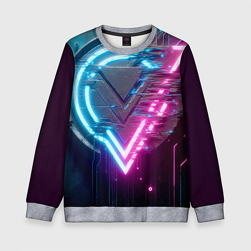Детский свитшот Neon geometric abstraction - ai art / 3D-Меланж – фото 1