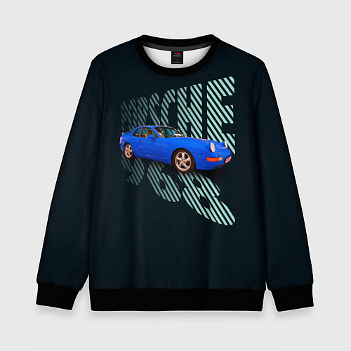 Детский свитшот Немецкая спортивная машина Porsche 968 / 3D-Черный – фото 1
