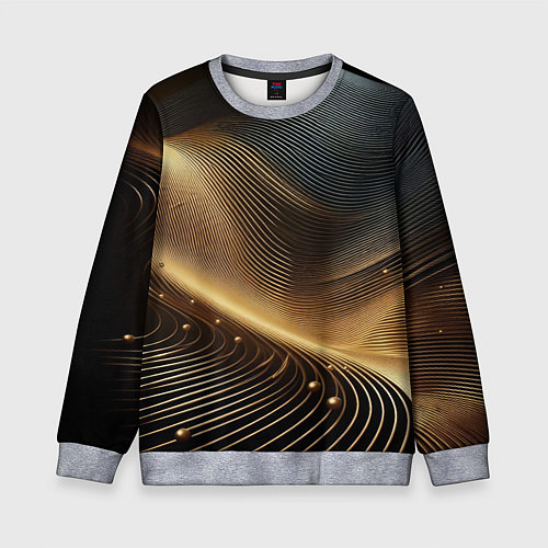 Детский свитшот Золотые линии с шариками / 3D-Меланж – фото 1