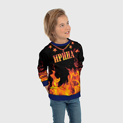 Свитшот детский Ирина - имя в огне, цвет: 3D-синий — фото 2