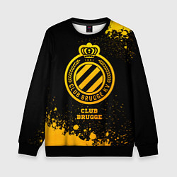 Свитшот детский Club Brugge - gold gradient, цвет: 3D-черный