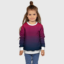 Свитшот детский Сумерки градиент от красного к синему, цвет: 3D-белый — фото 2
