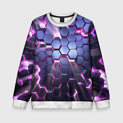 Детский свитшот Плиты с сиреневым неоновым свечением