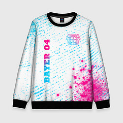 Свитшот детский Bayer 04 neon gradient style вертикально, цвет: 3D-черный