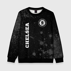 Свитшот детский Chelsea sport на темном фоне вертикально, цвет: 3D-черный