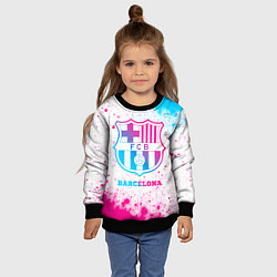 Свитшот детский Barcelona neon gradient style, цвет: 3D-черный — фото 2