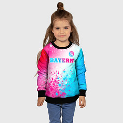 Свитшот детский Bayern neon gradient style посередине, цвет: 3D-черный — фото 2