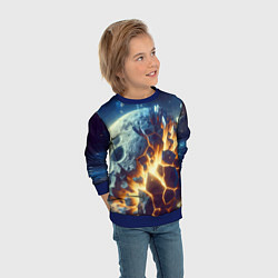 Свитшот детский Взрыв планеты - космос от нейросети, цвет: 3D-синий — фото 2