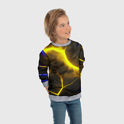 Свитшот детский Желтое неоновое свечение, цвет: 3D-меланж — фото 2