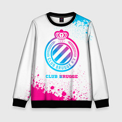 Свитшот детский Club Brugge neon gradient style, цвет: 3D-черный