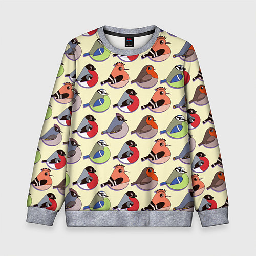 Детский свитшот Веселые птички / 3D-Меланж – фото 1