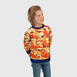 Свитшот детский Пицца с грибами и томатом - текстура, цвет: 3D-синий — фото 2