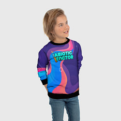 Свитшот детский Abiotic Factor яркие полосы, цвет: 3D-черный — фото 2
