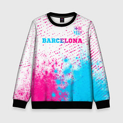 Свитшот детский Barcelona neon gradient style посередине, цвет: 3D-черный