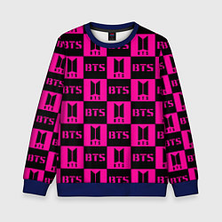 Детский свитшот BTS pattern pink logo