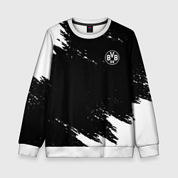 Свитшот детский Borussia краски чёрно белый, цвет: 3D-белый