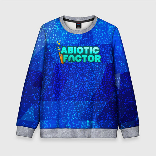 Детский свитшот Abiotic Factor logo blue neon / 3D-Меланж – фото 1