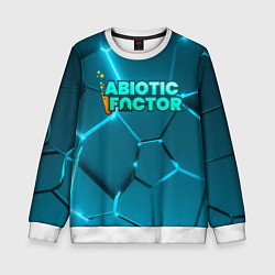 Свитшот детский Abiotic Factor logo neon, цвет: 3D-белый