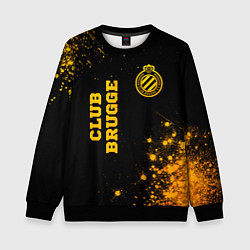 Свитшот детский Club Brugge - gold gradient вертикально, цвет: 3D-черный