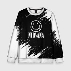 Свитшот детский Nirvana текустура краски, цвет: 3D-белый