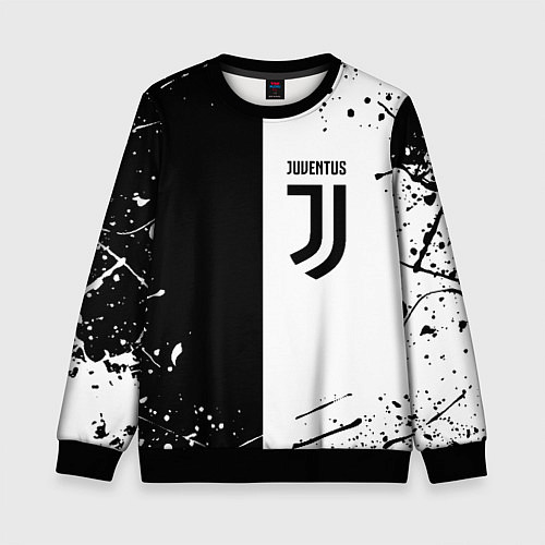 Детский свитшот Juventus краски текстура спорт / 3D-Черный – фото 1