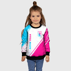 Свитшот детский Aston Villa neon gradient style вертикально, цвет: 3D-черный — фото 2