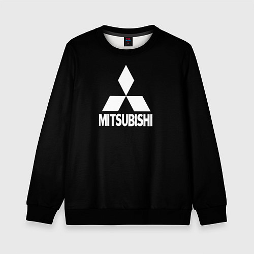 Детский свитшот Mitsubishi logo white / 3D-Черный – фото 1