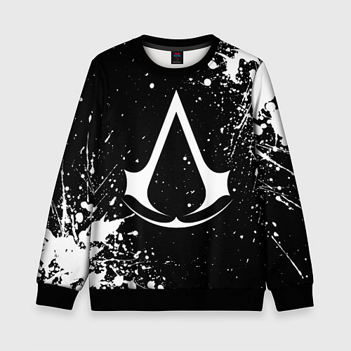 Детский свитшот White logo of assasin / 3D-Черный – фото 1