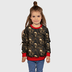 Свитшот детский Черепа и узоры лакшери, цвет: 3D-красный — фото 2