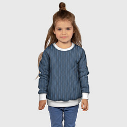 Свитшот детский Серо-синий текстурированные полосы, цвет: 3D-белый — фото 2