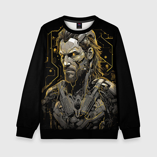 Детский свитшот Venom Snake cyber Metal gear game / 3D-Черный – фото 1
