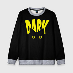 Свитшот детский Черный кот светящиеся глаза - dark, цвет: 3D-меланж