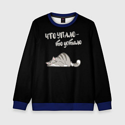 Свитшот детский Что упало то устало, цвет: 3D-синий