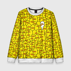 Свитшот детский Прикольные жёлтые утята, цвет: 3D-белый