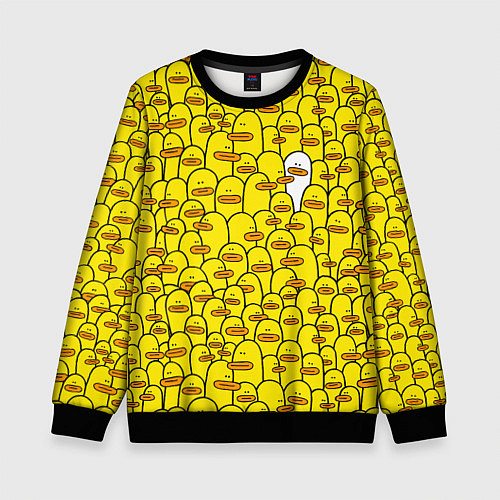 Детский свитшот Прикольные жёлтые утята / 3D-Черный – фото 1