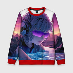 Свитшот детский Honkai Star Rail Silver Wolf, цвет: 3D-красный