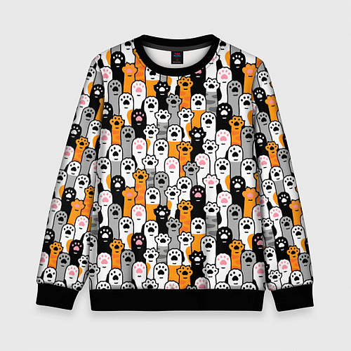 Детский свитшот Кошачьи лапы / 3D-Черный – фото 1