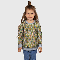 Свитшот детский Паттерн волчьих морд, цвет: 3D-меланж — фото 2